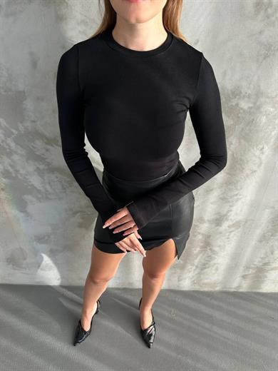   Oysh Siyah Uzun Kollu Body