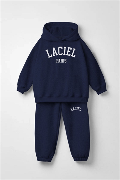 3 İplik Unisex Laciel Lacivert Kapüşonlu Takım