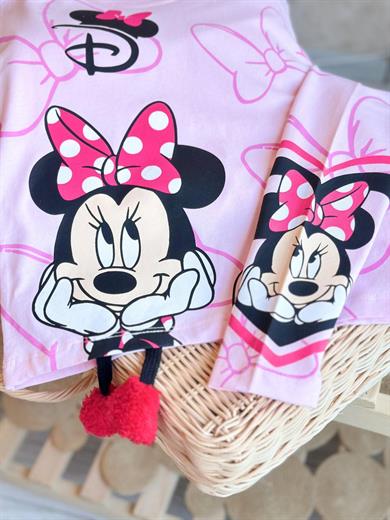 Mickey Mouse Ayak Detaylı Taytlı PembeTakım  