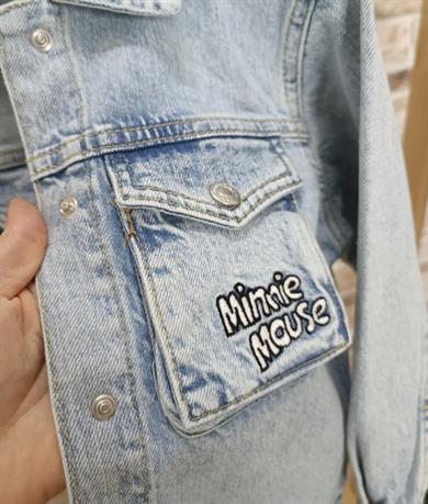 Minnie Mouse Baskılı Denim Ceket