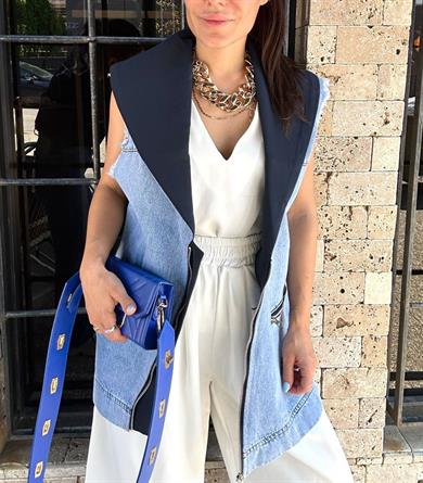 Tasarım Denim Mix Yelek