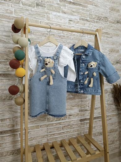 Teddyli Denim Jile Elbise