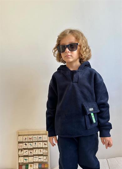 Unisex Fırçalı Polar Lacivert Renk Takım