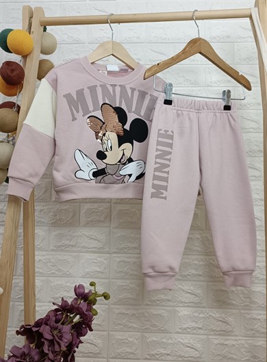 Yeni Sezon Orijinal Marka Pul Payet İşlemeli Minnie Mouse Takım