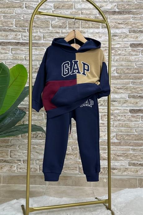 Unisex 3 İplik Parçalı Nakışlı Gap Takım