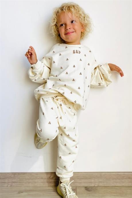 Unisex Çocuk 3 İplik Ayıcıklı Gap Takım