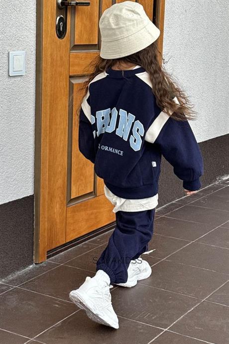 Unisex Çocuk 3 İplik Chons Lacivert İkili Takım