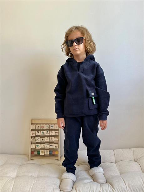 Unisex Fırçalı Polar Lacivert Renk Takım