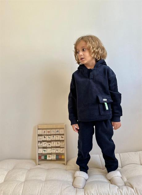 Unisex Fırçalı Polar Lacivert Renk Takım