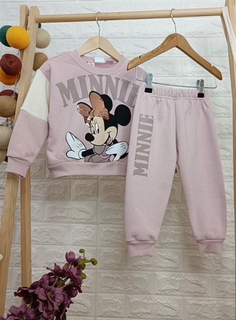 Yeni Sezon Orijinal Marka Pul Payet İşlemeli Minnie Mouse Takım