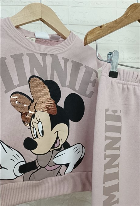 Yeni Sezon Orijinal Marka Pul Payet İşlemeli Minnie Mouse Takım