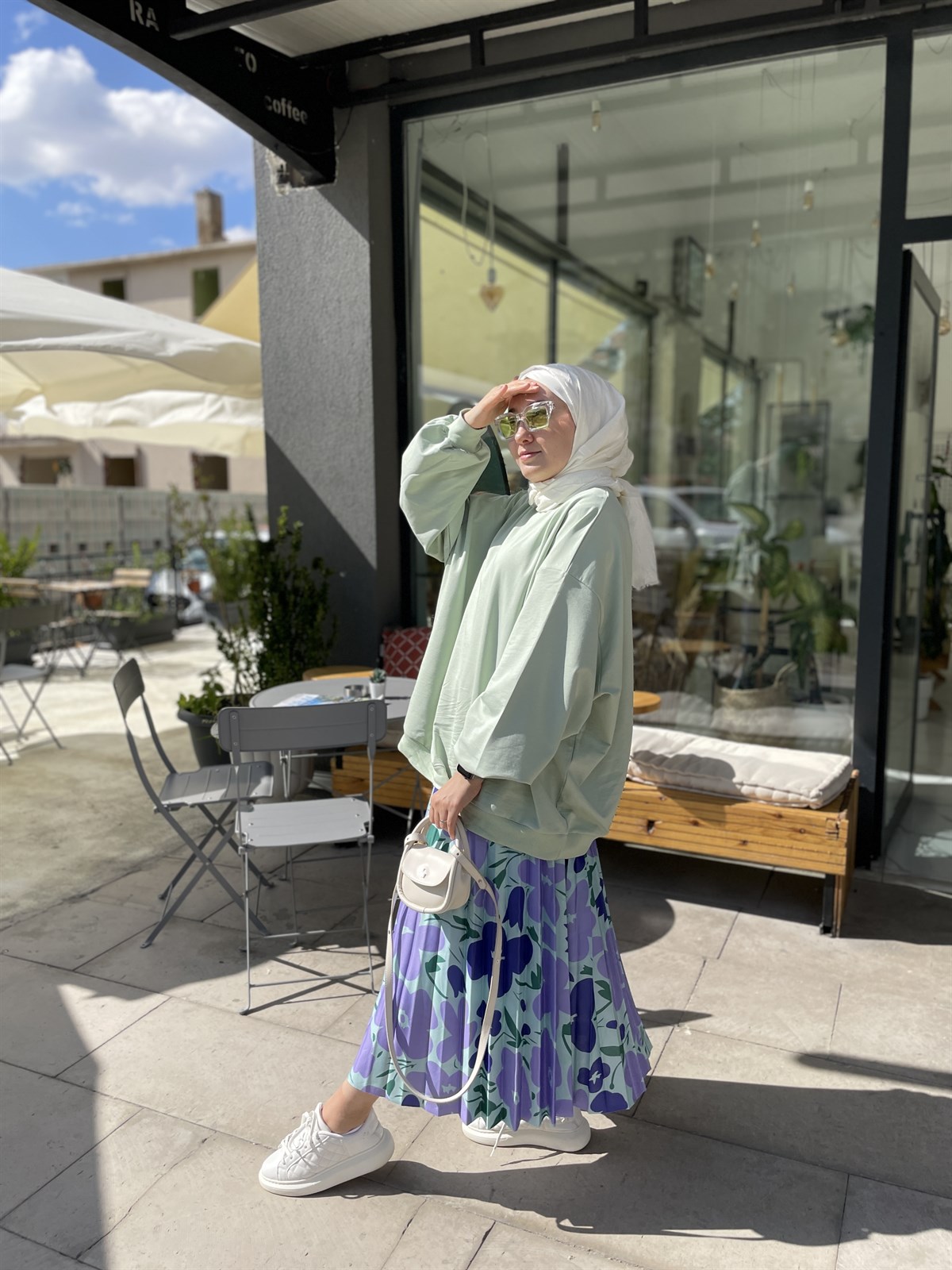 Selez oversize Sweatshirt mint yeşili