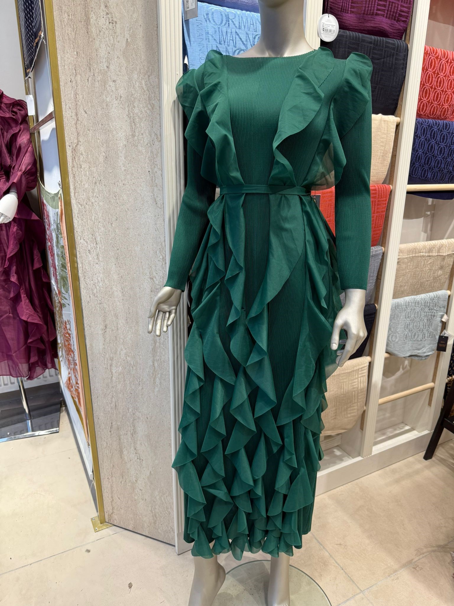 Fırfır Elbise Yeşil