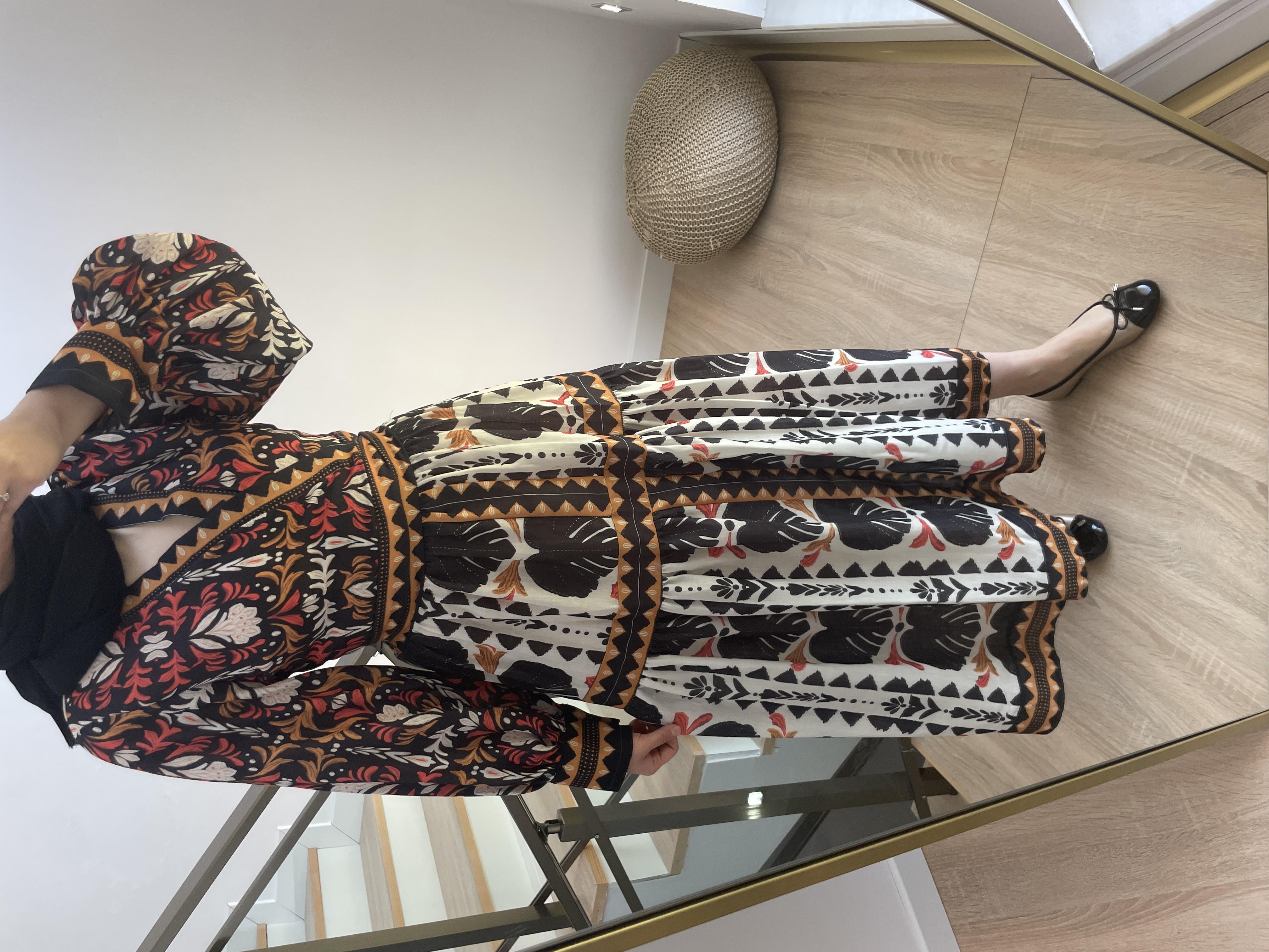 Keten etekli çapraz gömlekli 