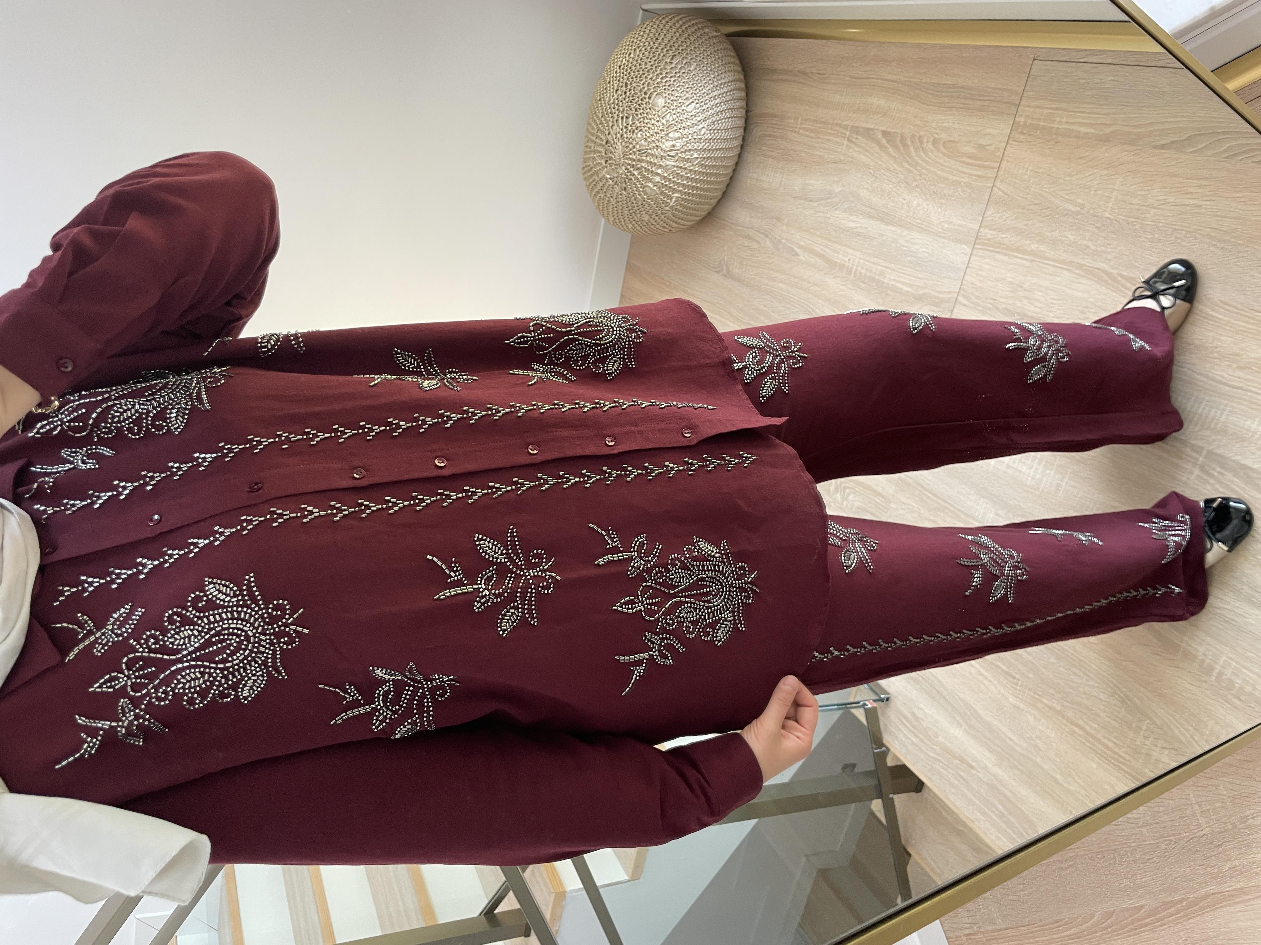 Keten takım bordo 
