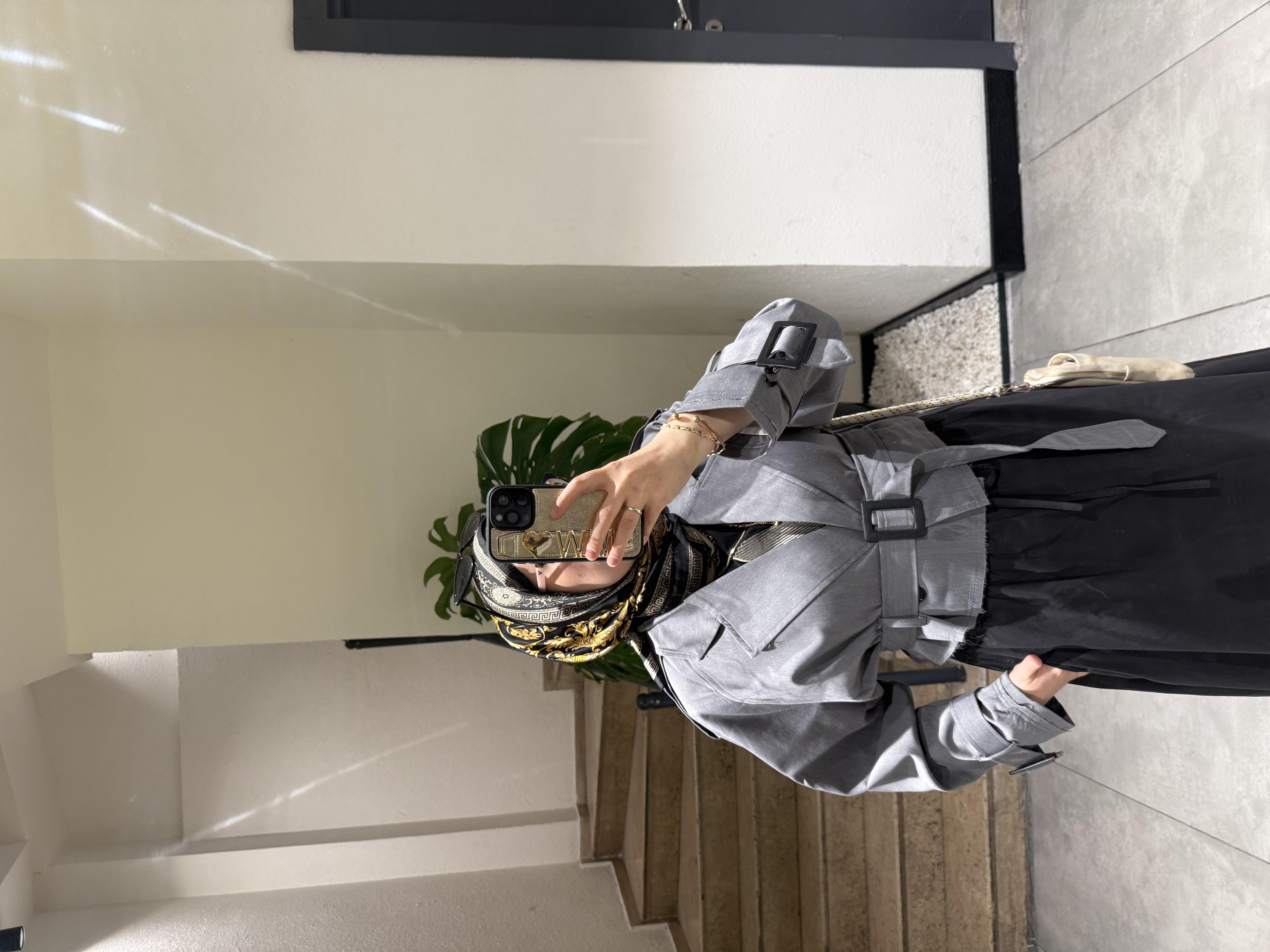 Kısa Trençkot Antrasit