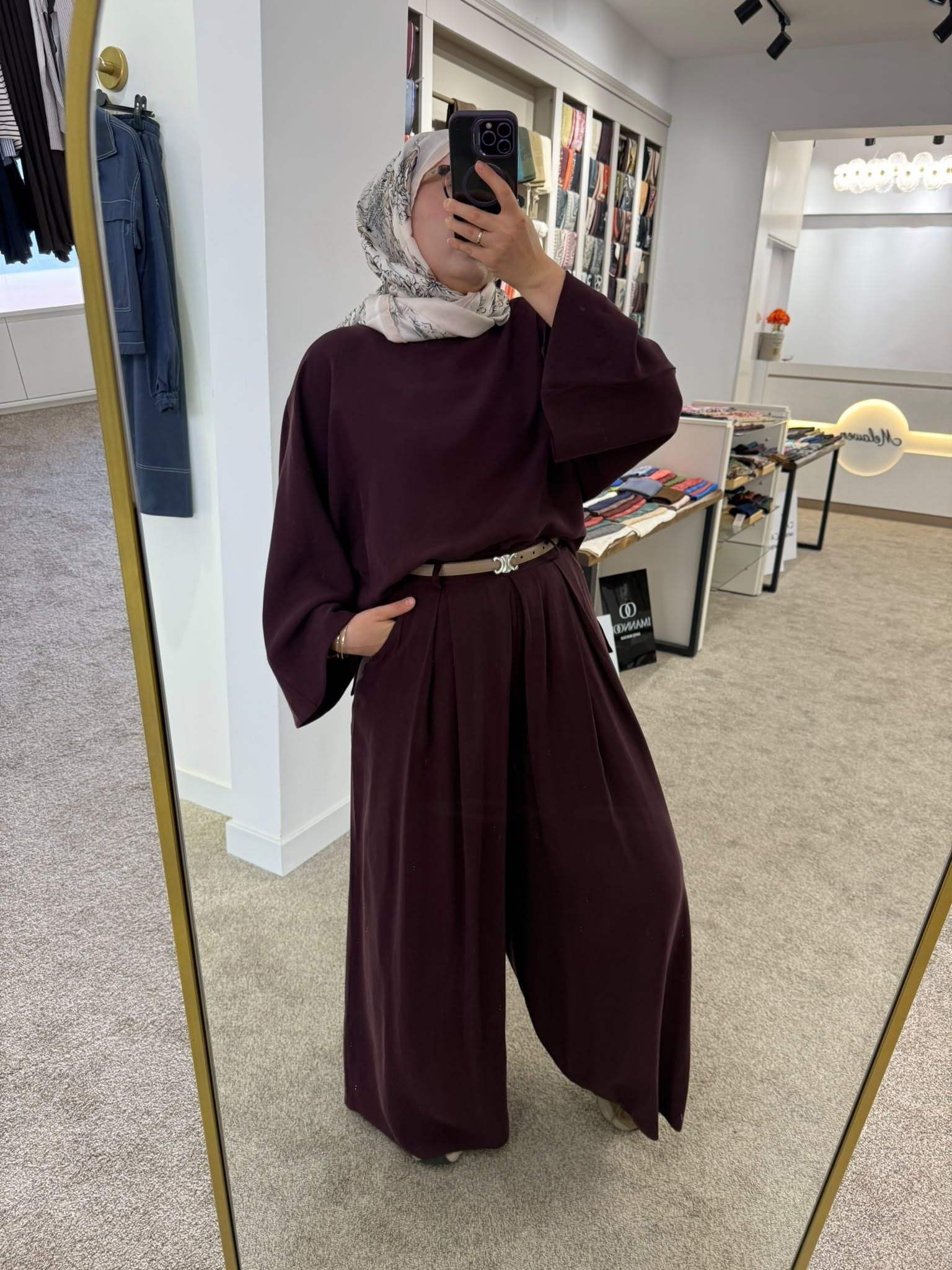 Modal Pantolonlu Takım - Mürdüm