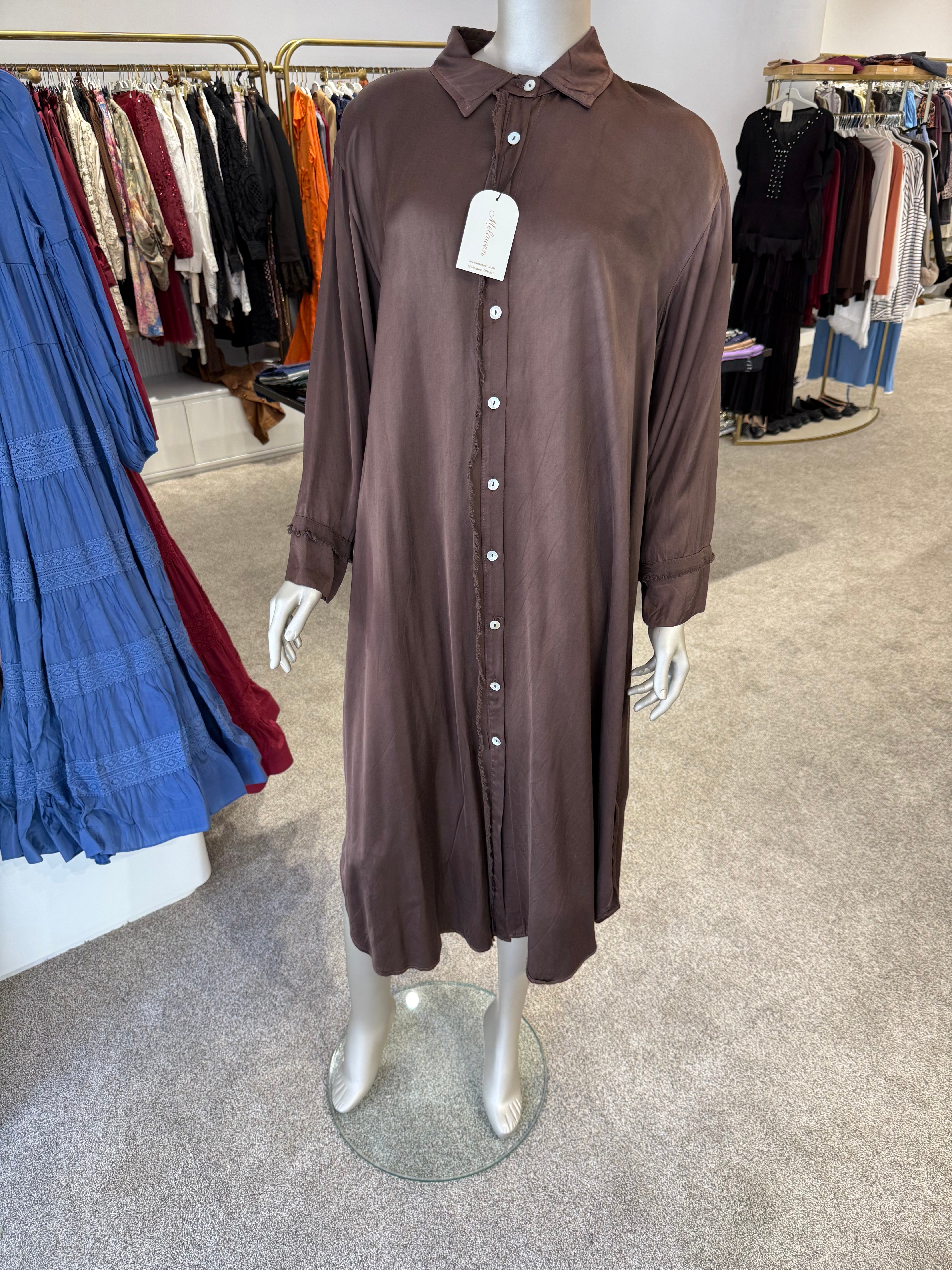 Saten Tunik Kahve