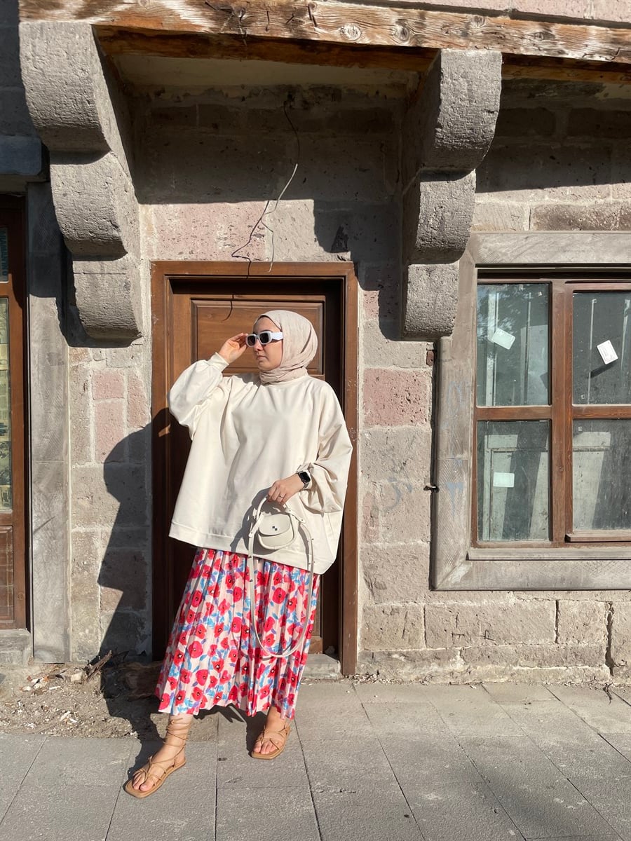 Selez oversize Sweatshirt krem