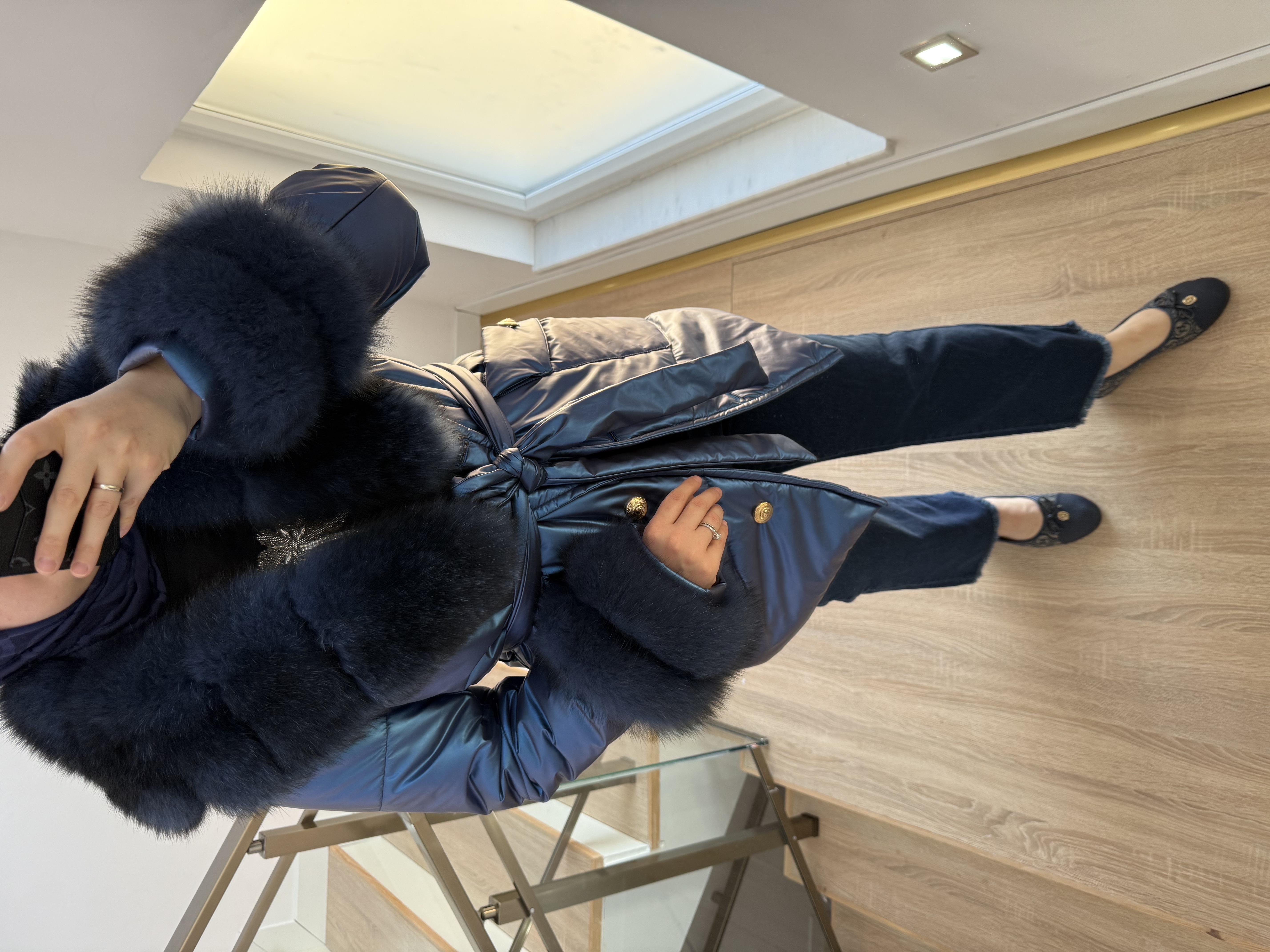 Şişme Mont Parlament Mavisi