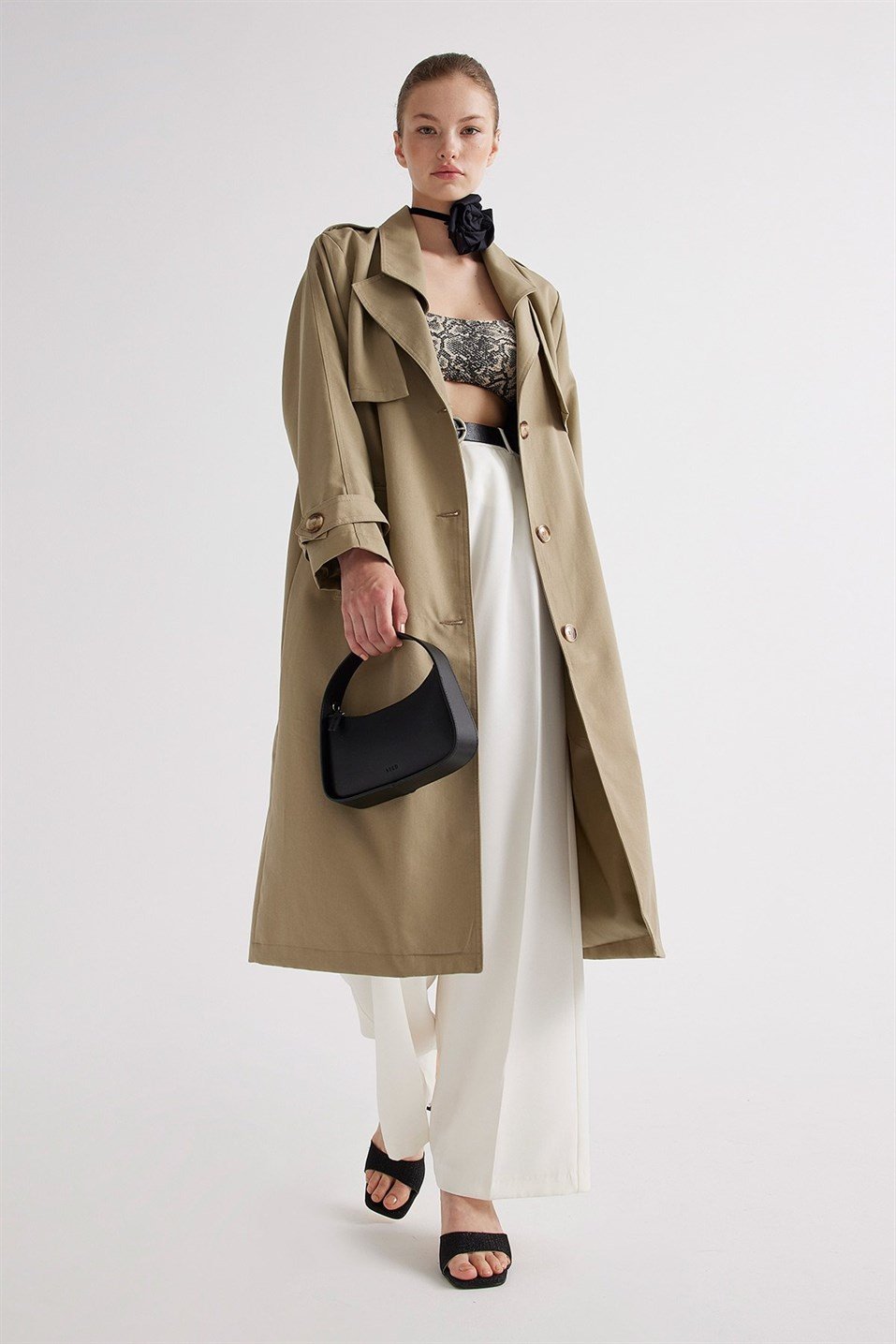 1980 Vintage Light Khaki Cotton Trench Coat