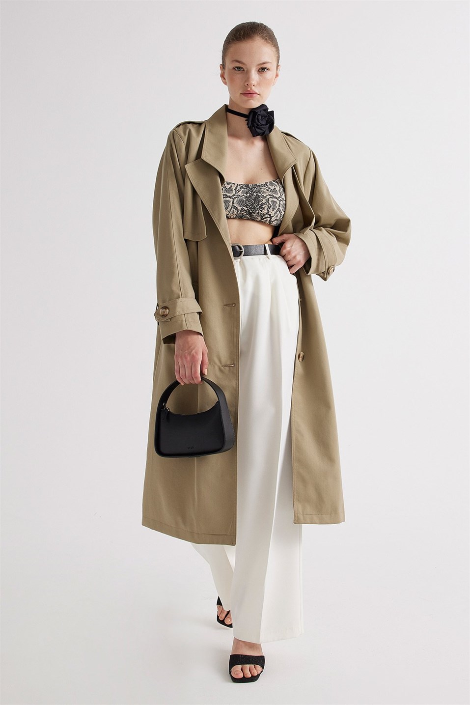 1980 Vintage Light Khaki Cotton Trench Coat