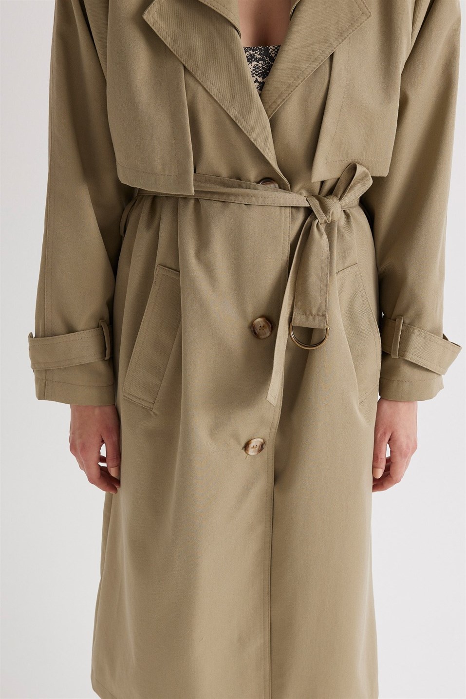 1980 Vintage Light Khaki Cotton Trench Coat