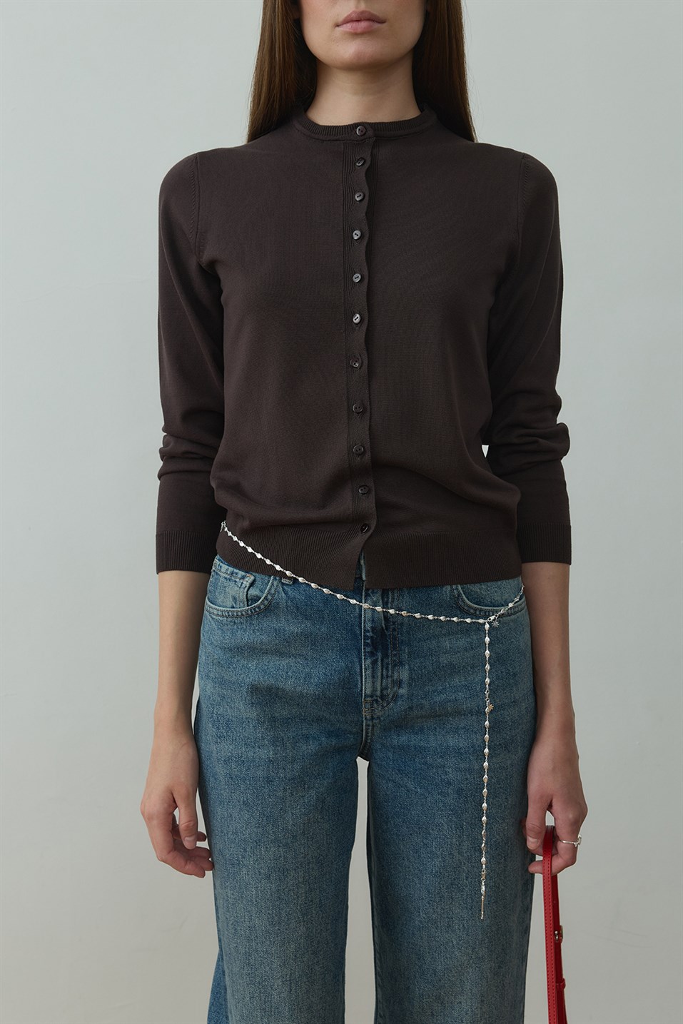 Acı Kahve Arya Triko Hırka