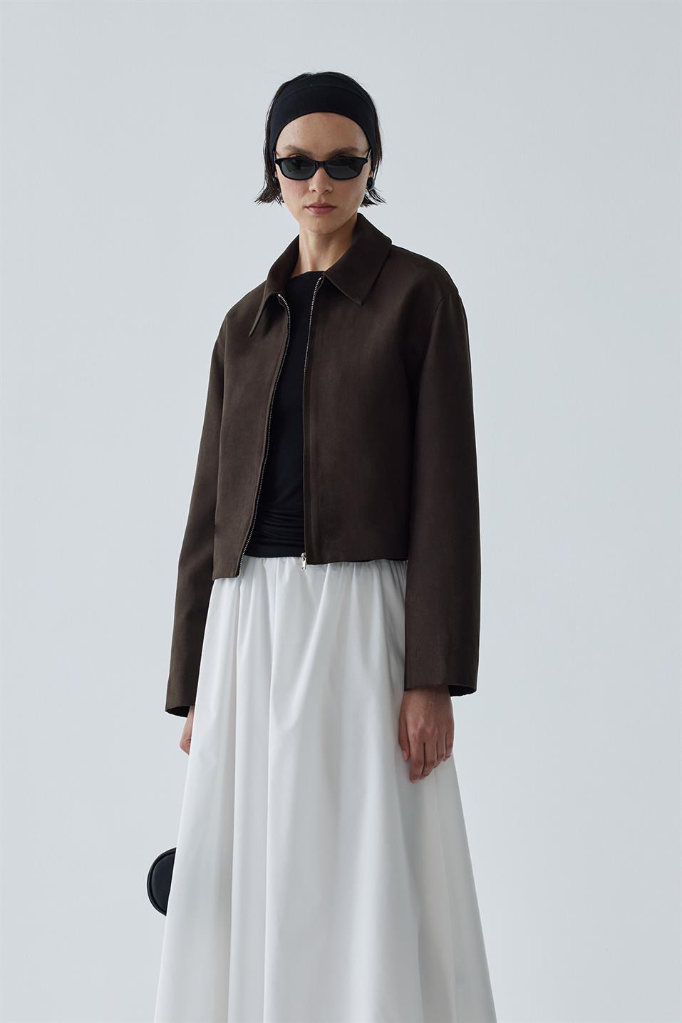 Acı Kahve Gabriel Süet Görünümlü Ceket