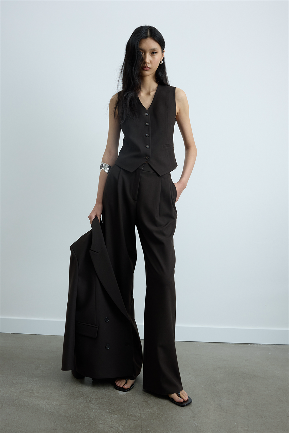 Acı Kahve Janet Bol Paça Pantolon