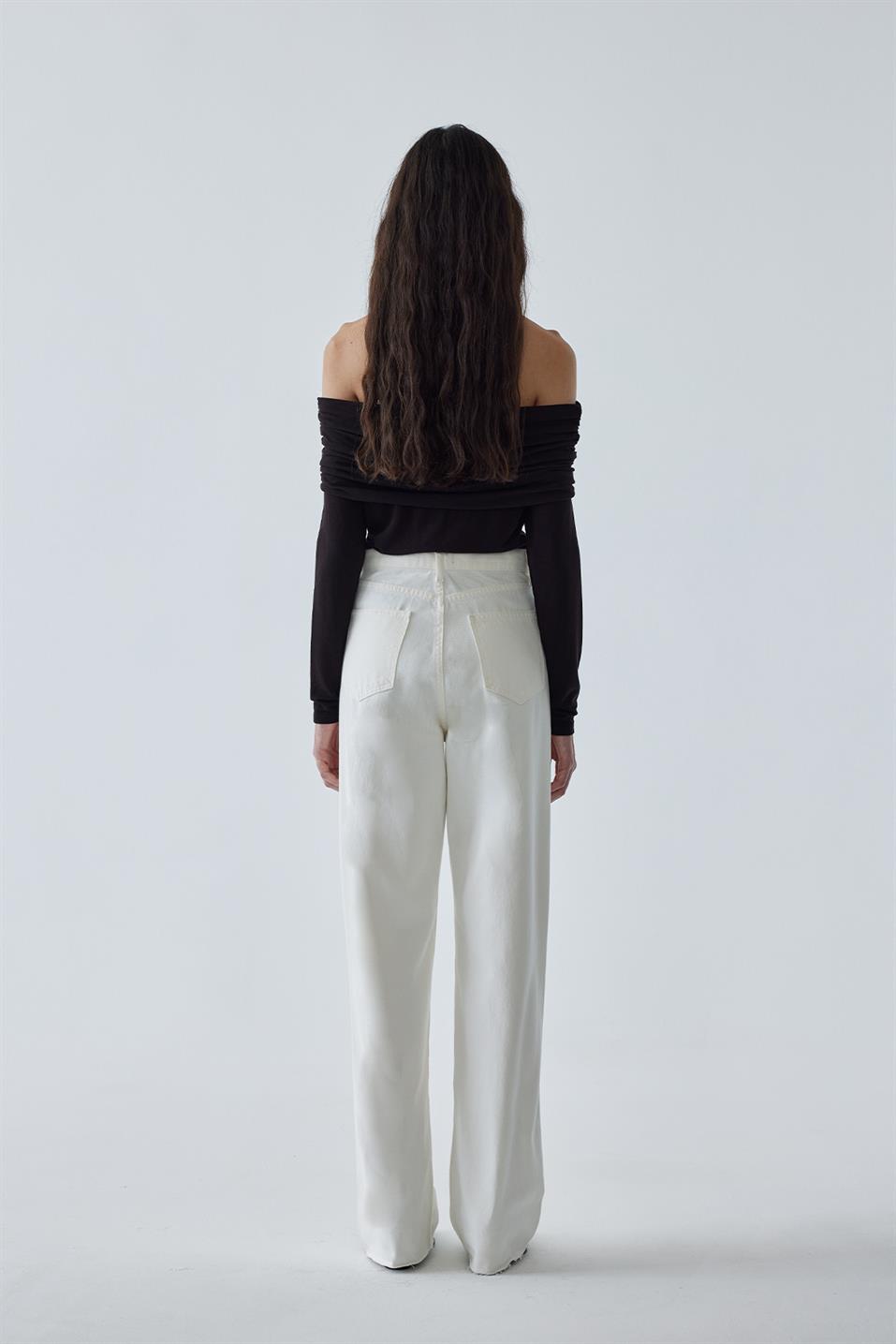 Acı Kahve Lilly Omzu Açık Bluz