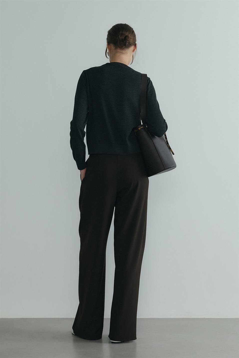 Acı Kahve Lina Pileli Pantolon