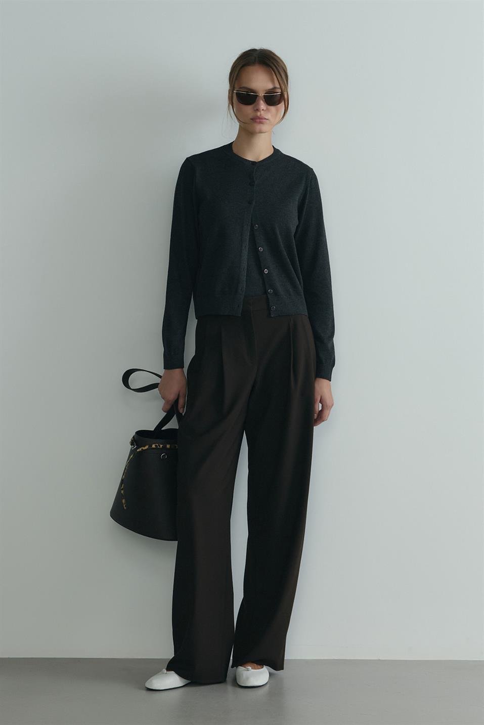 Acı Kahve Lina Pileli Pantolon