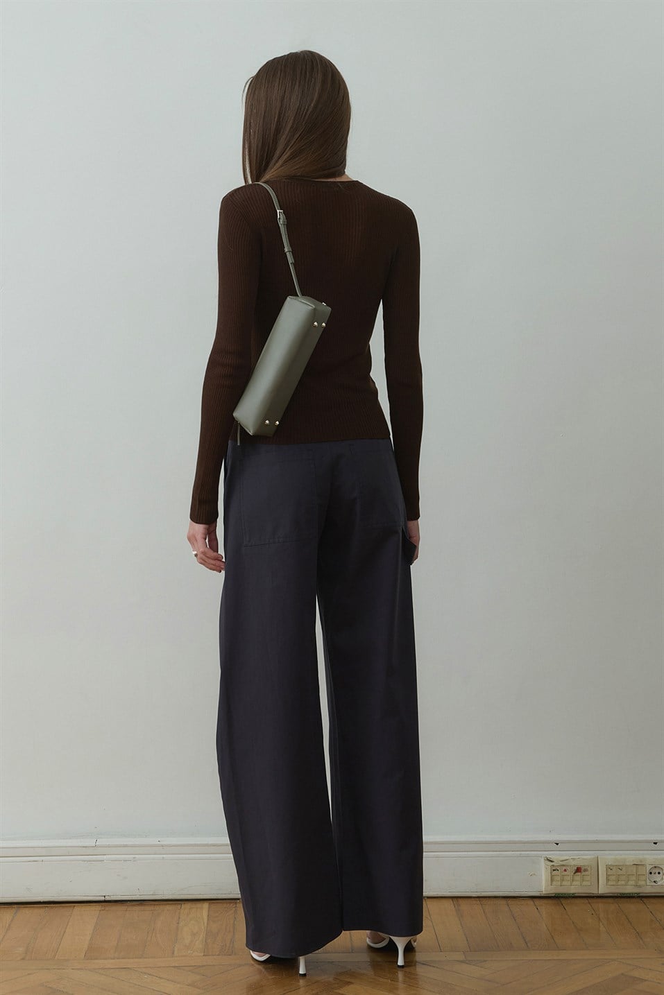 Acı Kahve Ray Fitilli Triko Bluz