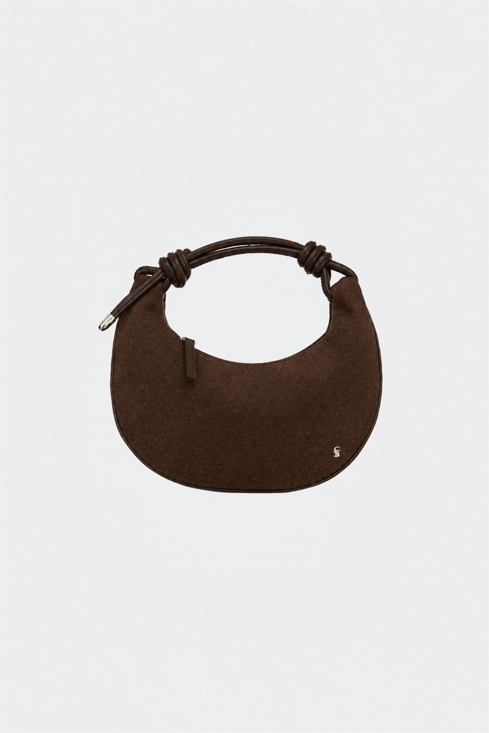 Rope Knot Detail Suede Bag