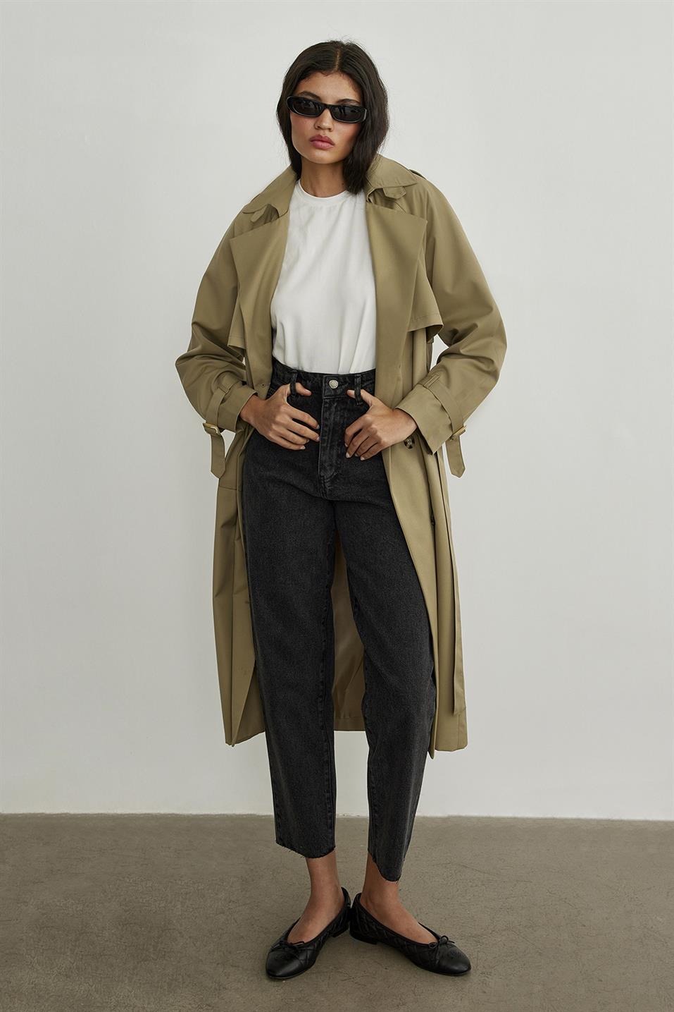Antrasit Mom Crop Jean