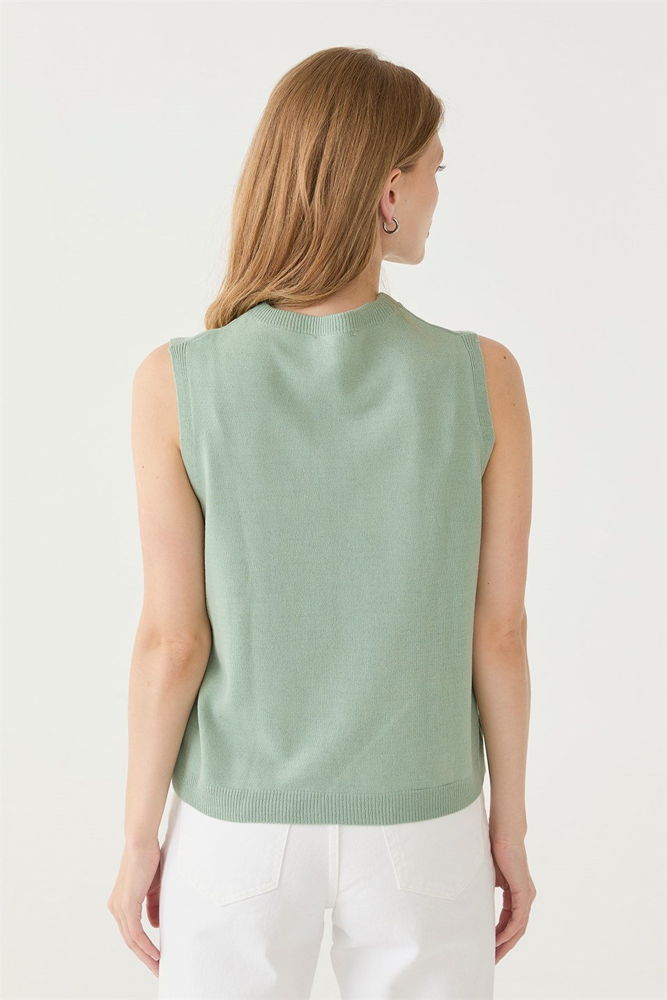 Mint Yeşili Basic Triko Bluz