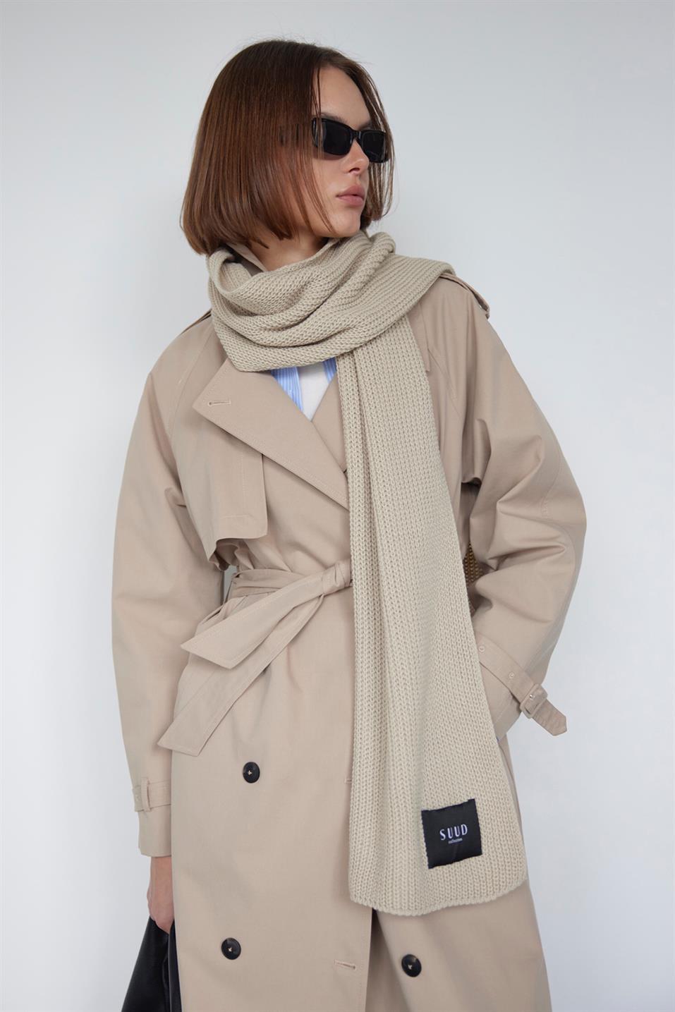 Plain Knitted Knitwear Scarf