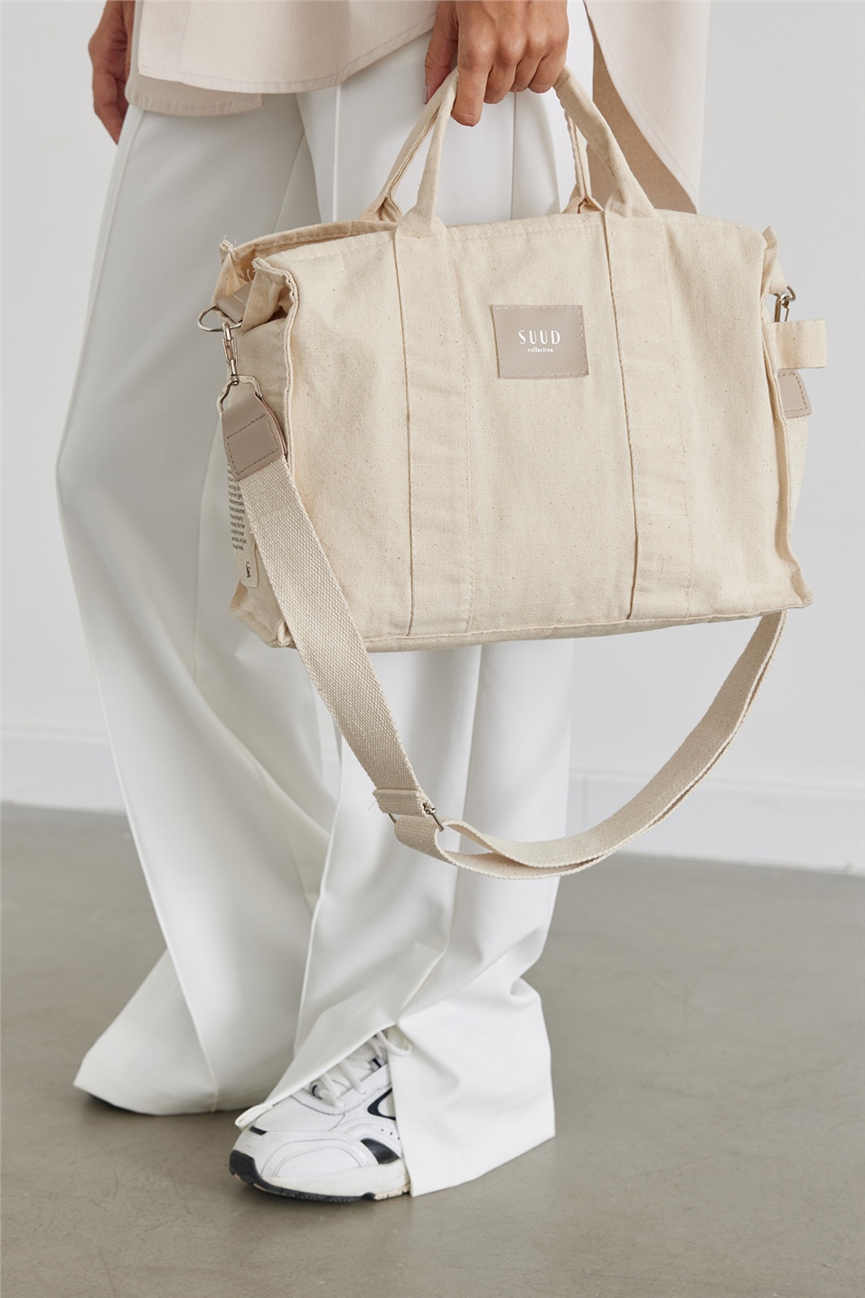 Beige All-Duty Canvas Tote Bag