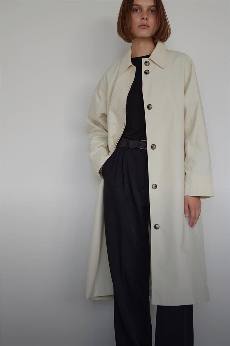 Bej Grace Pamuklu Trençkot