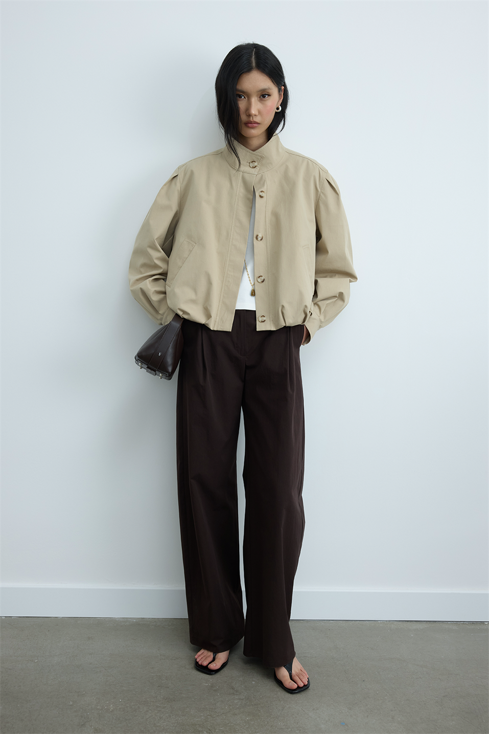 Bej Khole Dik Yaka Balon Ceket