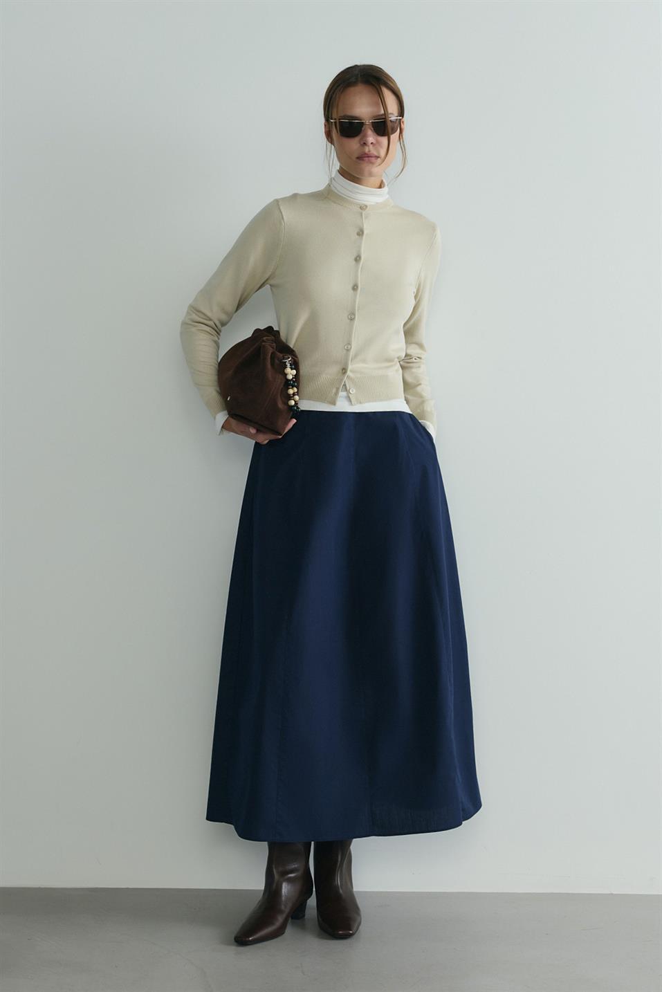 Bej Lea Triko Hırka