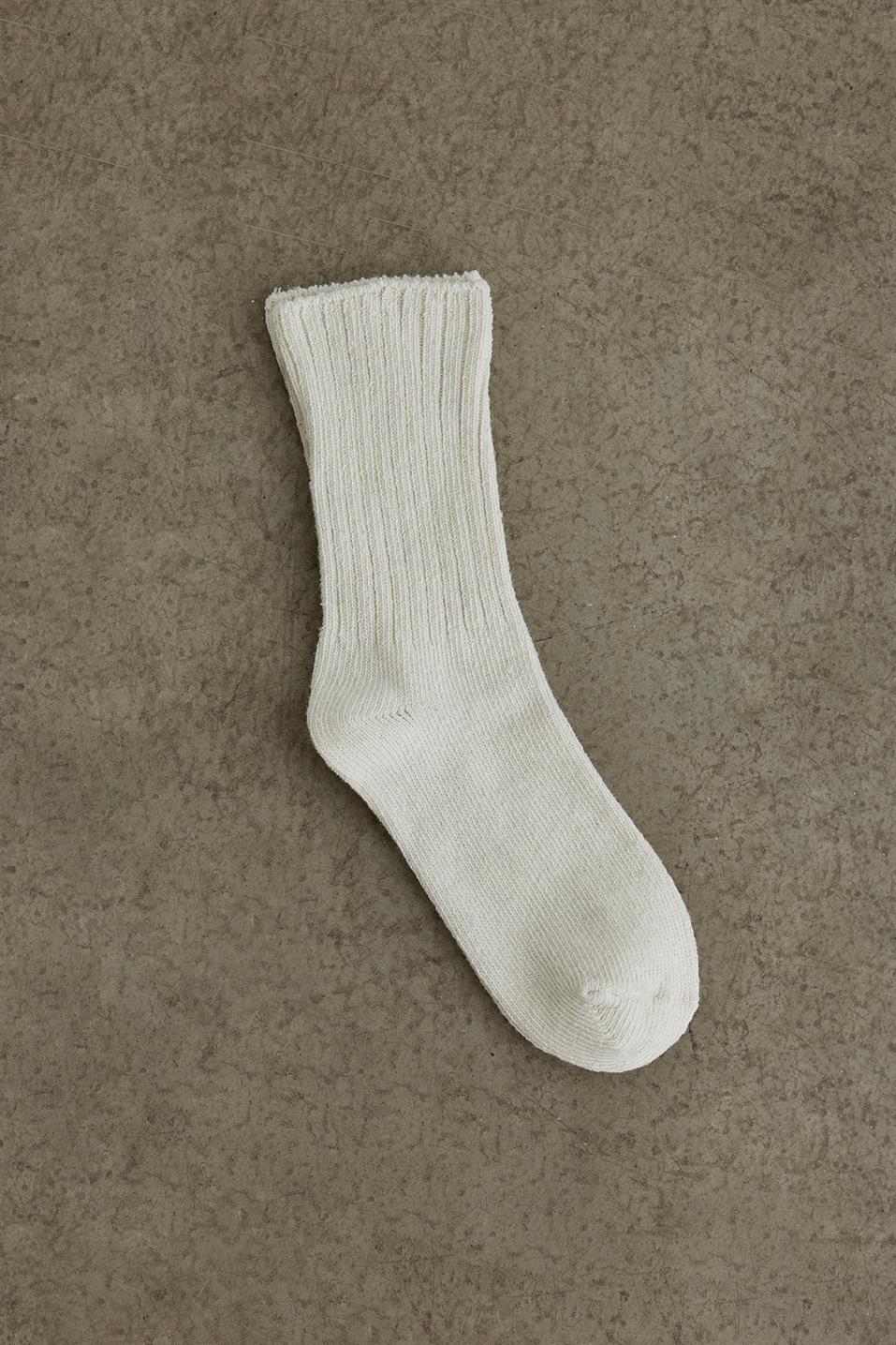 Wool Blend Ribbed Socks