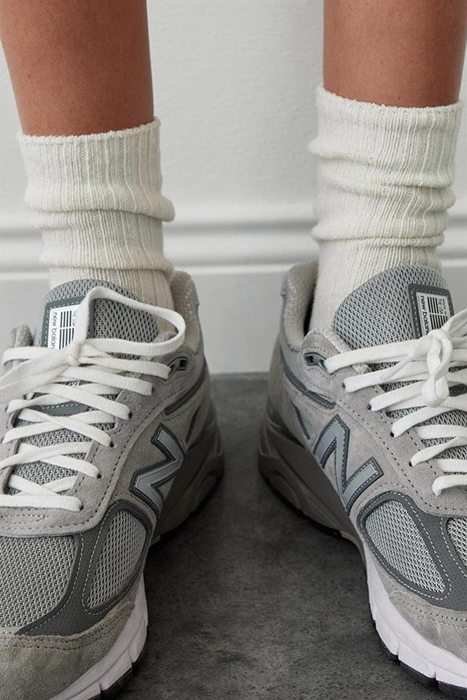 Wool Blend Ribbed Socks