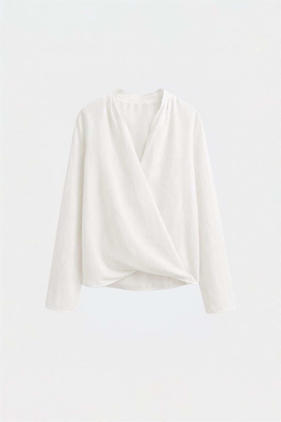 100% Linen Viana Wrap Blouse