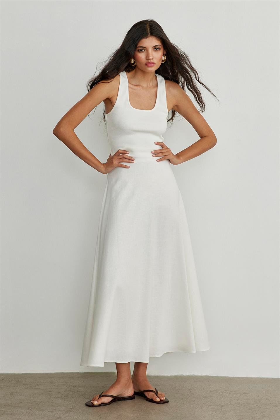 White Island Linen Flared Skirt