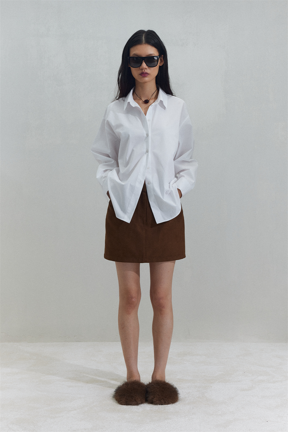 Beyaz Basic Oversize Gömlek