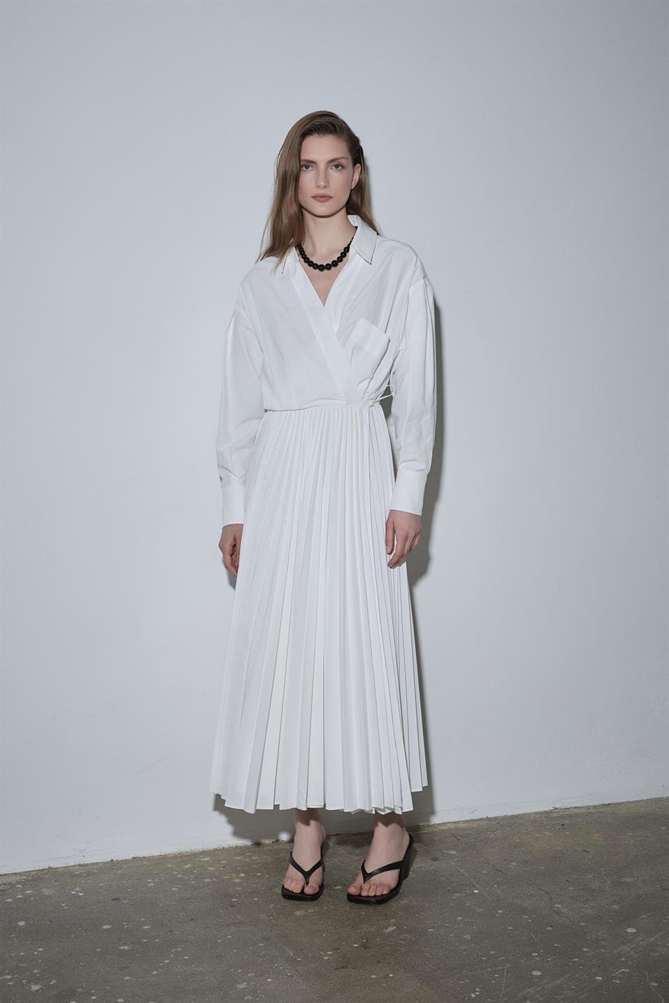 Beyaz Celia Anvelop Elbise