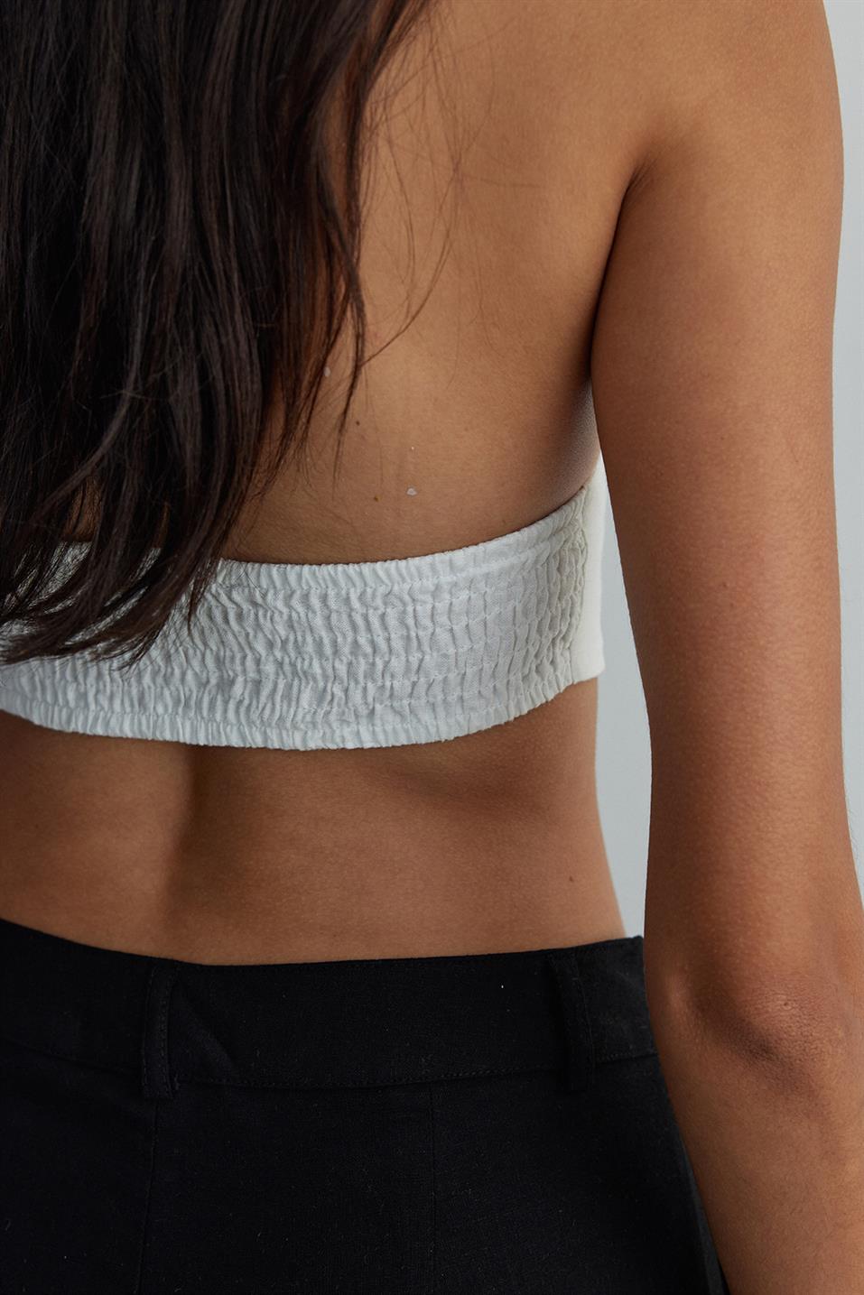 Ekru Melia Keten Bra