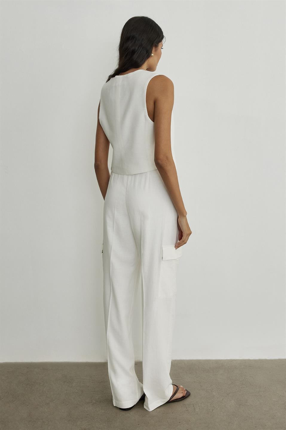 Como Linen Cargo Trousers